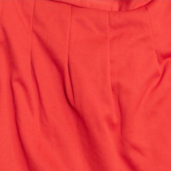 Red Pleated Size XL Mini Skirt W/ White Striped Hem Elastic Back Waistband Light - Picture 3 of 6